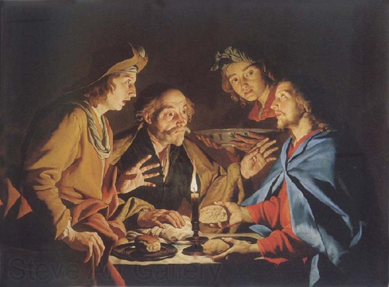 Matthias Stomer Christ in Emmaus Norge oil painting art